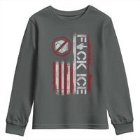 Fck Ice Youth Sweatshirt Retro US Flag Subtle FDT Protest