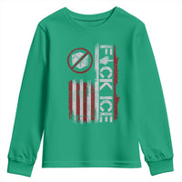 Fck Ice Youth Sweatshirt Retro US Flag Subtle FDT Protest