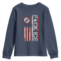 Fck Ice Youth Sweatshirt Retro US Flag Subtle FDT Protest