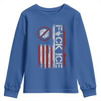 Fck Ice Youth Sweatshirt Retro US Flag Subtle FDT Protest