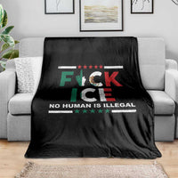 Fck Ice Throw Blanket Mexico Flag Mexican Immigrant Anti Immigration Enforcement