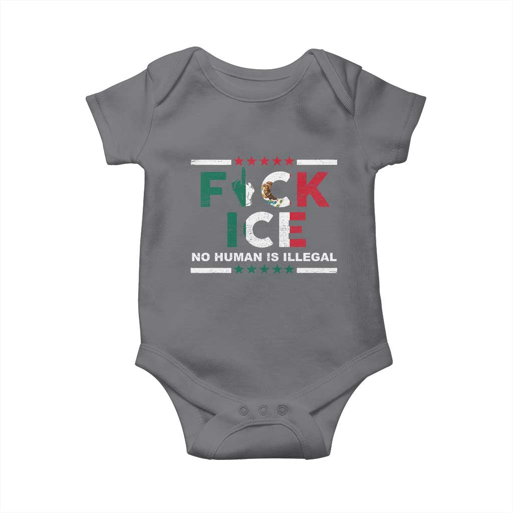 Fck Ice Baby Onesie Mexico Flag Mexican Immigrant Anti Immigration Enforcement