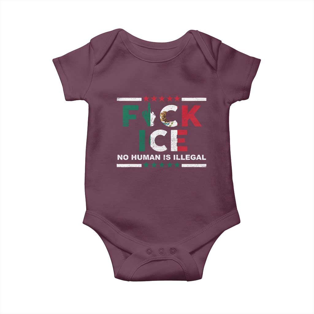 Fck Ice Baby Onesie Mexico Flag Mexican Immigrant Anti Immigration Enforcement