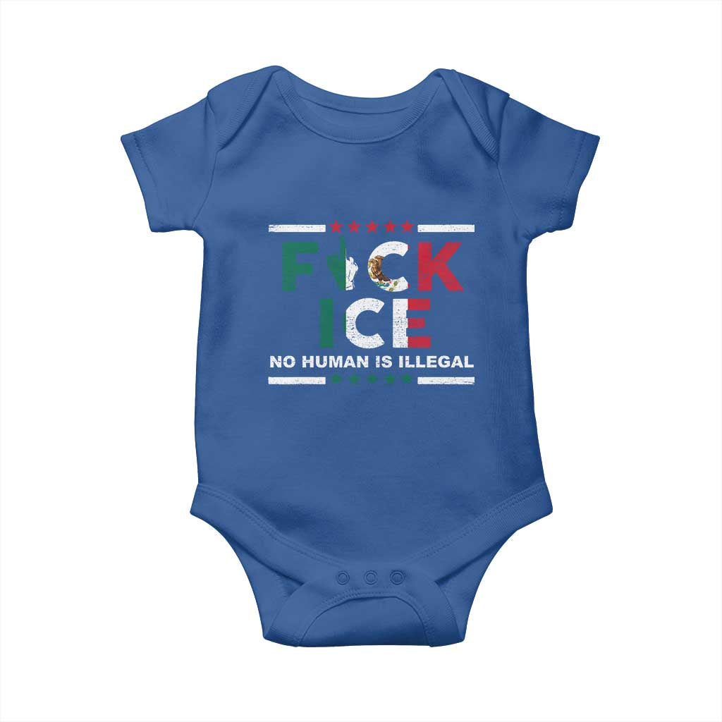 Fck Ice Baby Onesie Mexico Flag Mexican Immigrant Anti Immigration Enforcement