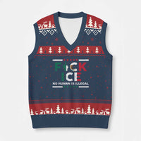 Fck Ice V-Neck Knit Sweater Vest Mexico Flag Mexican Immigrant Anti Immigration Enforcement