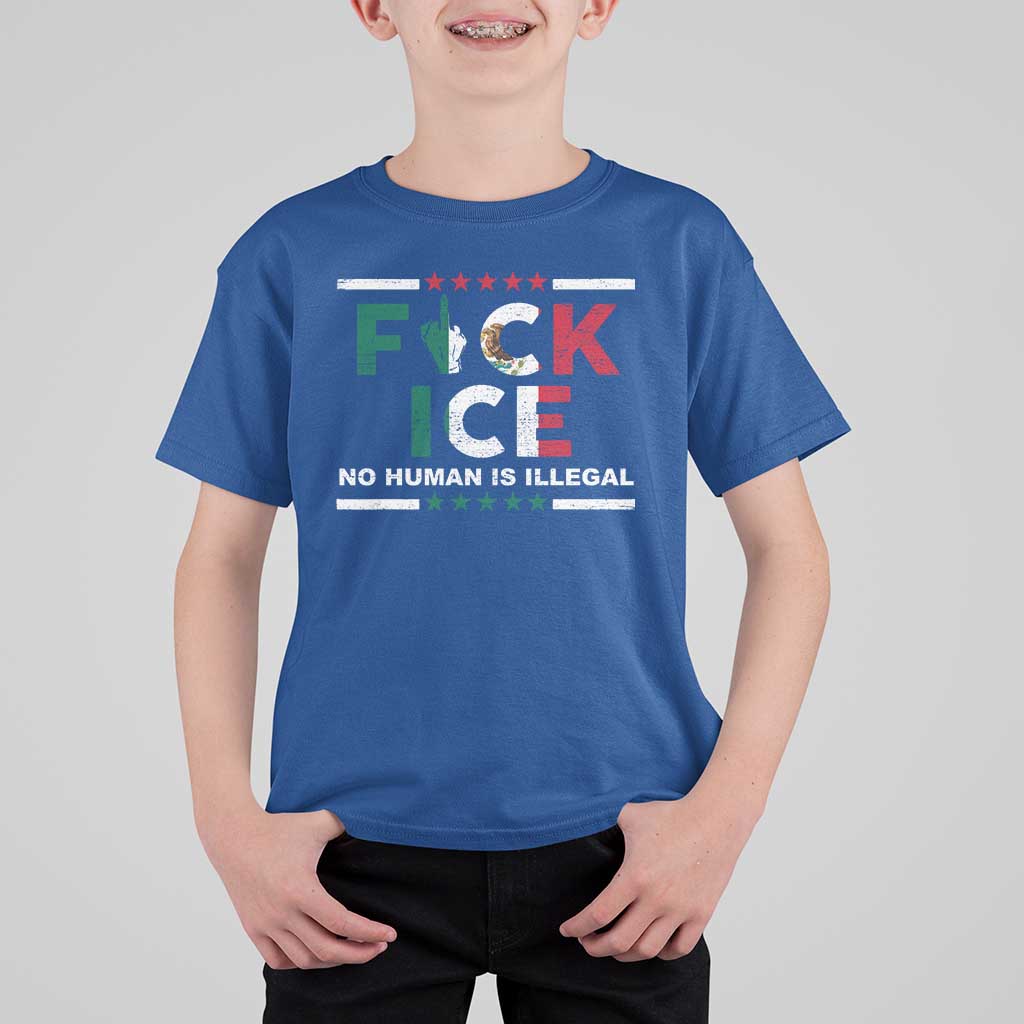Fck Ice T Shirt For Kid Mexico Flag Mexican Immigrant Anti Immigration Enforcement