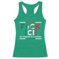 Fck Ice Racerback Tank Top Mexico Flag Mexican Immigrant Anti Immigration Enforcement