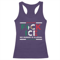 Fck Ice Racerback Tank Top Mexico Flag Mexican Immigrant Anti Immigration Enforcement