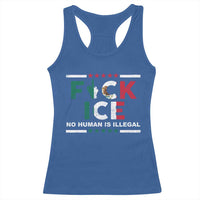 Fck Ice Racerback Tank Top Mexico Flag Mexican Immigrant Anti Immigration Enforcement