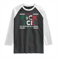 Fck Ice Raglan Shirt Mexico Flag Mexican Immigrant Anti Immigration Enforcement