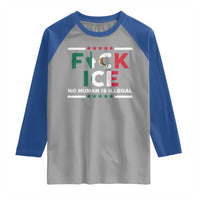 Fck Ice Raglan Shirt Mexico Flag Mexican Immigrant Anti Immigration Enforcement