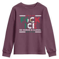 Fck Ice Youth Sweatshirt Mexico Flag Mexican Immigrant Anti Immigration Enforcement