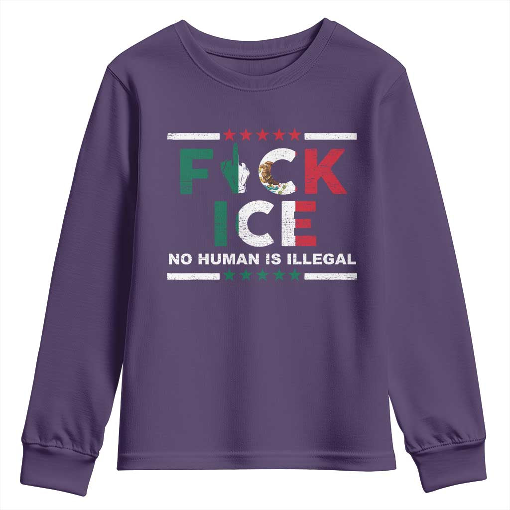 Fck Ice Youth Sweatshirt Mexico Flag Mexican Immigrant Anti Immigration Enforcement