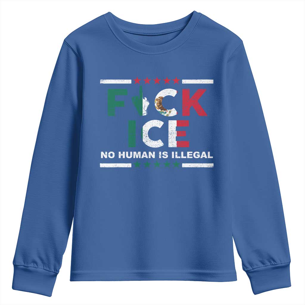 Fck Ice Youth Sweatshirt Mexico Flag Mexican Immigrant Anti Immigration Enforcement