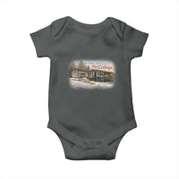 Coming To The Cottage Baby Onesie Retro LGBT Romance Hockey Fan