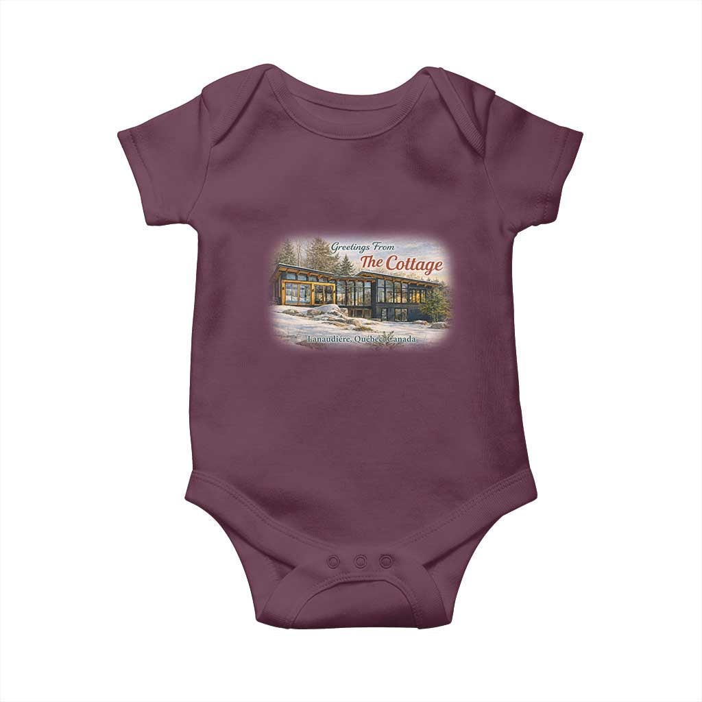Coming To The Cottage Baby Onesie Retro LGBT Romance Hockey Fan