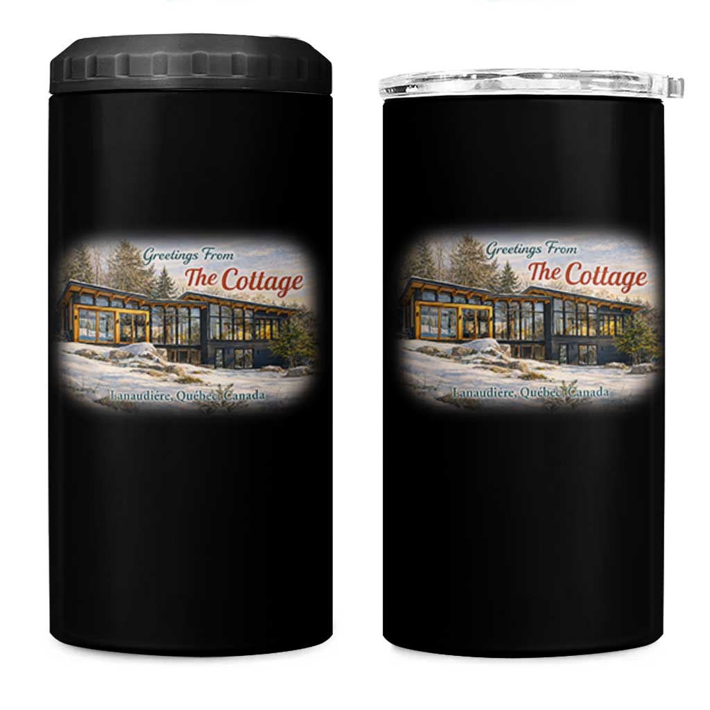 Coming To The Cottage 4 in 1 Can Cooler Tumbler Retro LGBT Romance Hockey Fan