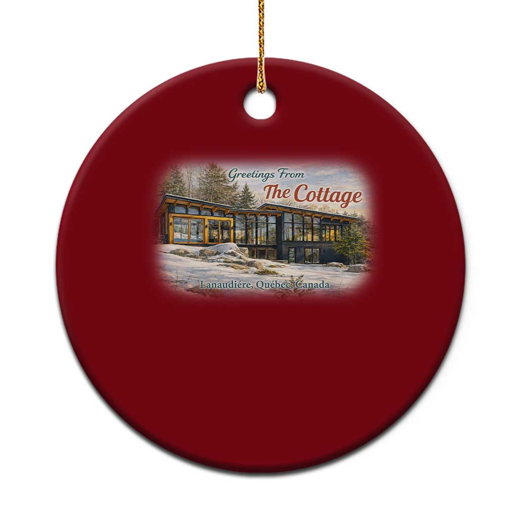 Coming To The Cottage Ceramic Ornament Retro LGBT Romance Hockey Fan
