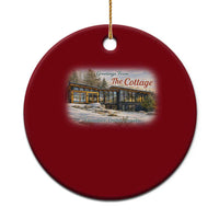Coming To The Cottage Ceramic Ornament Retro LGBT Romance Hockey Fan