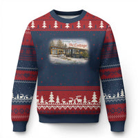 Coming To The Cottage Ugly Christmas Sweater Retro LGBT Romance Hockey Fan