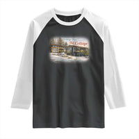 Coming To The Cottage Raglan Shirt Retro LGBT Romance Hockey Fan