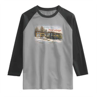 Coming To The Cottage Raglan Shirt Retro LGBT Romance Hockey Fan