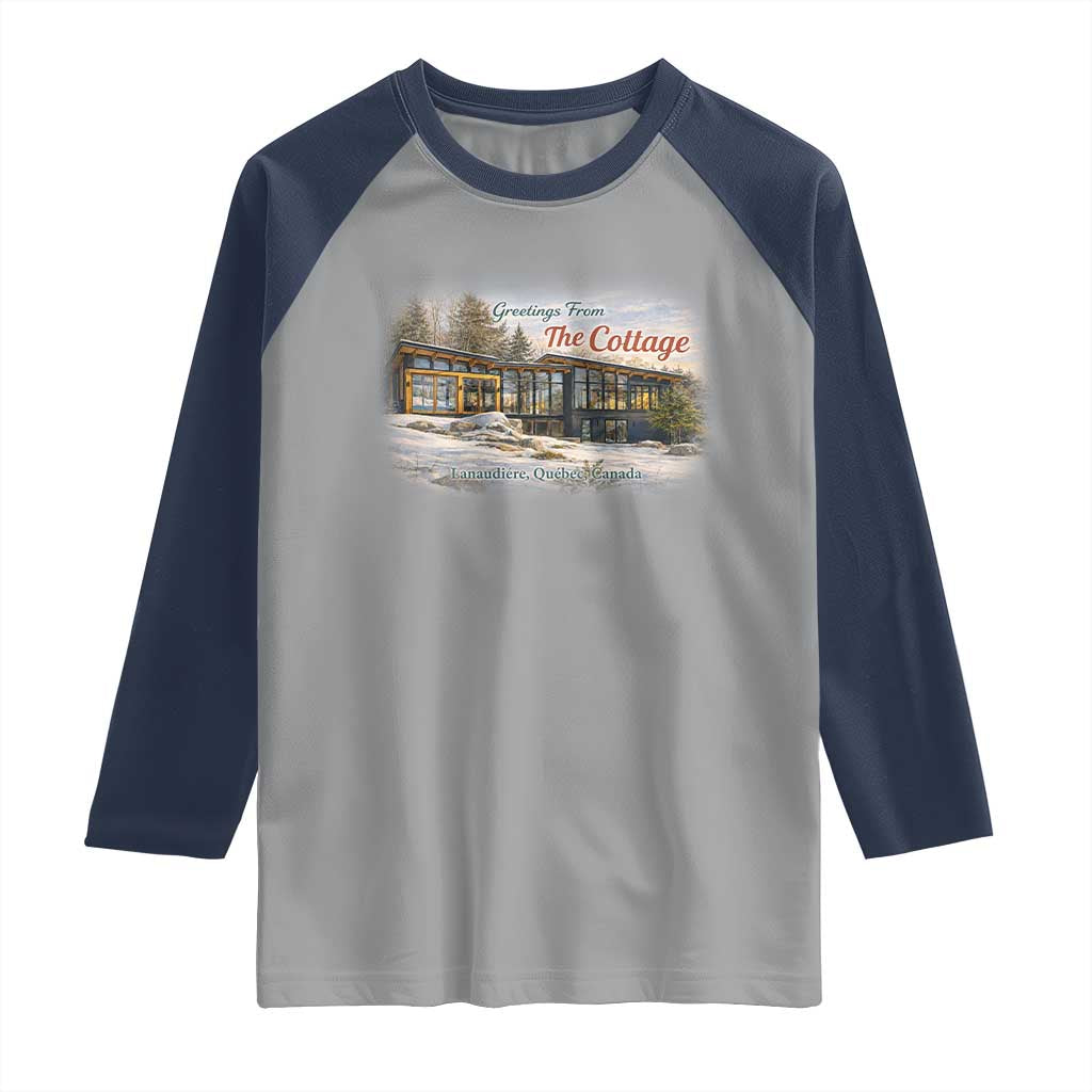 Coming To The Cottage Raglan Shirt Retro LGBT Romance Hockey Fan