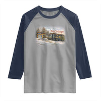Coming To The Cottage Raglan Shirt Retro LGBT Romance Hockey Fan