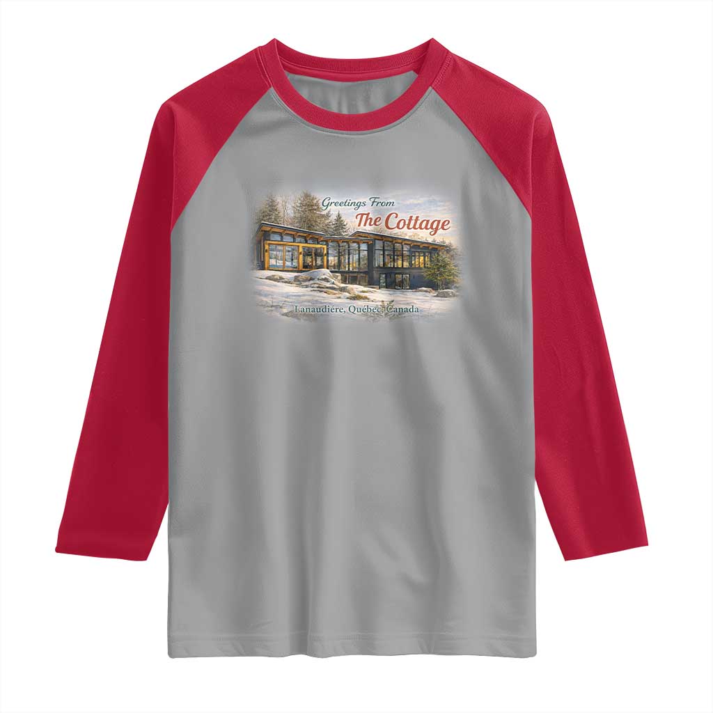 Coming To The Cottage Raglan Shirt Retro LGBT Romance Hockey Fan