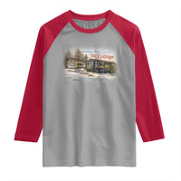 Coming To The Cottage Raglan Shirt Retro LGBT Romance Hockey Fan