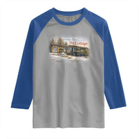 Coming To The Cottage Raglan Shirt Retro LGBT Romance Hockey Fan
