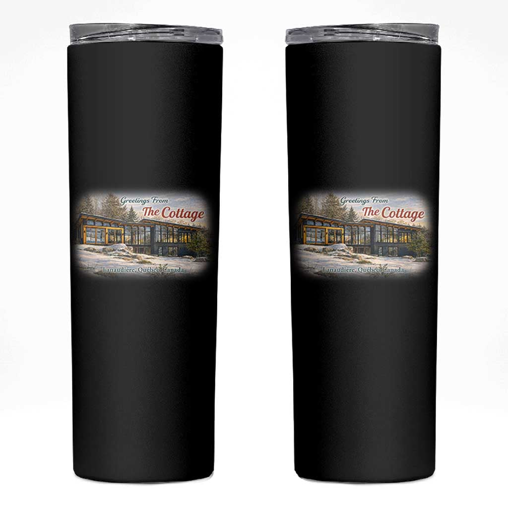 Coming To The Cottage Skinny Tumbler Retro LGBT Romance Hockey Fan