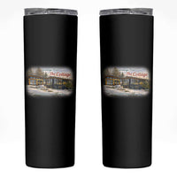 Coming To The Cottage Skinny Tumbler Retro LGBT Romance Hockey Fan