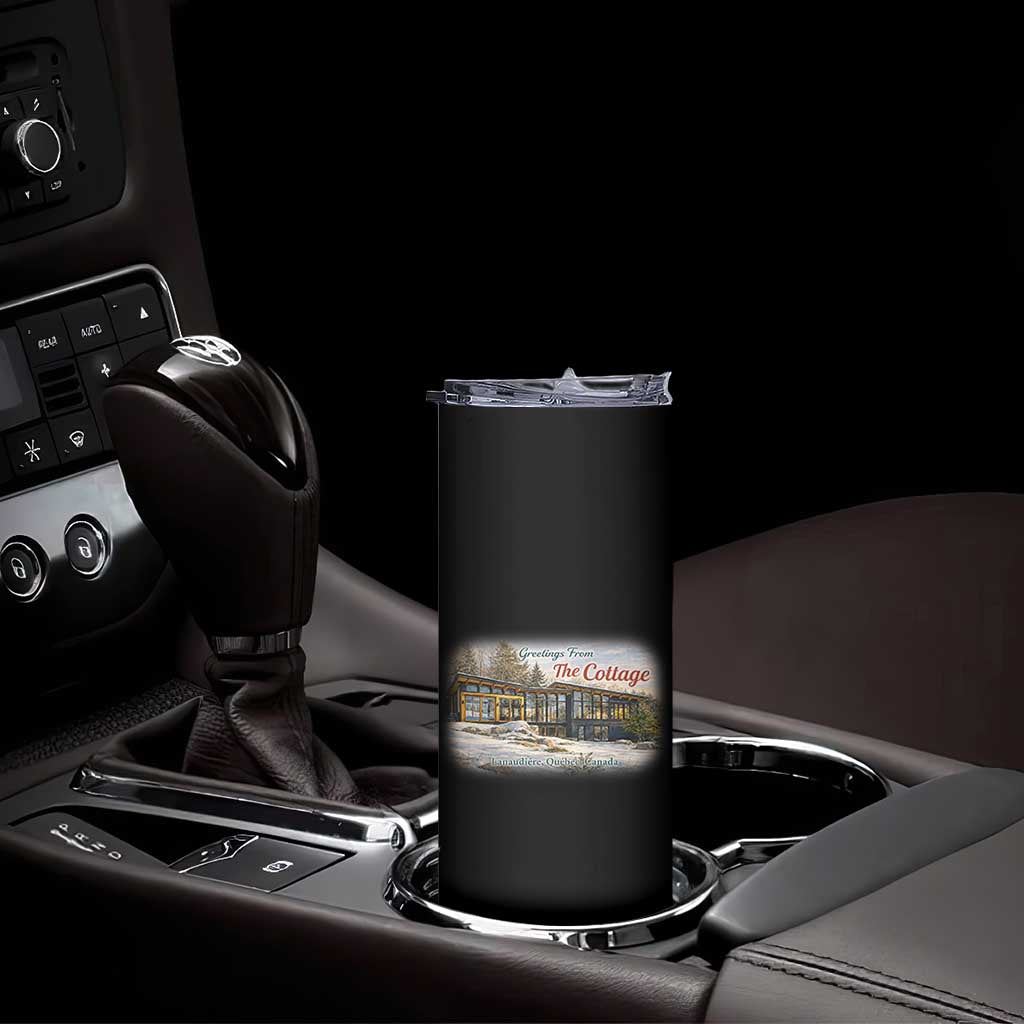 Coming To The Cottage Skinny Tumbler Retro LGBT Romance Hockey Fan