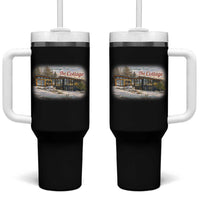 Coming To The Cottage Tumbler With Handle Retro LGBT Romance Hockey Fan