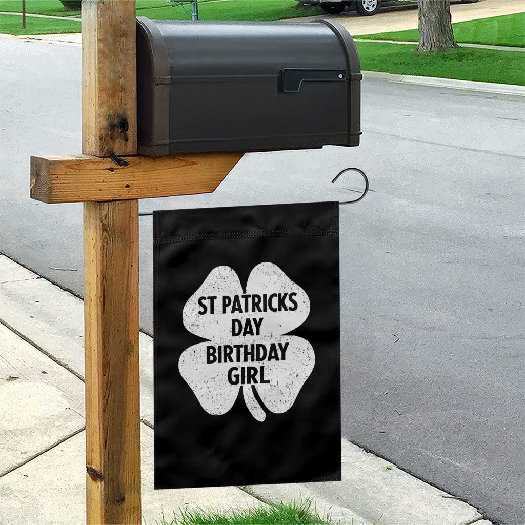 St Patricks Day Birthday Girl Garden Flag Irish Bday Shamrock Clovers
