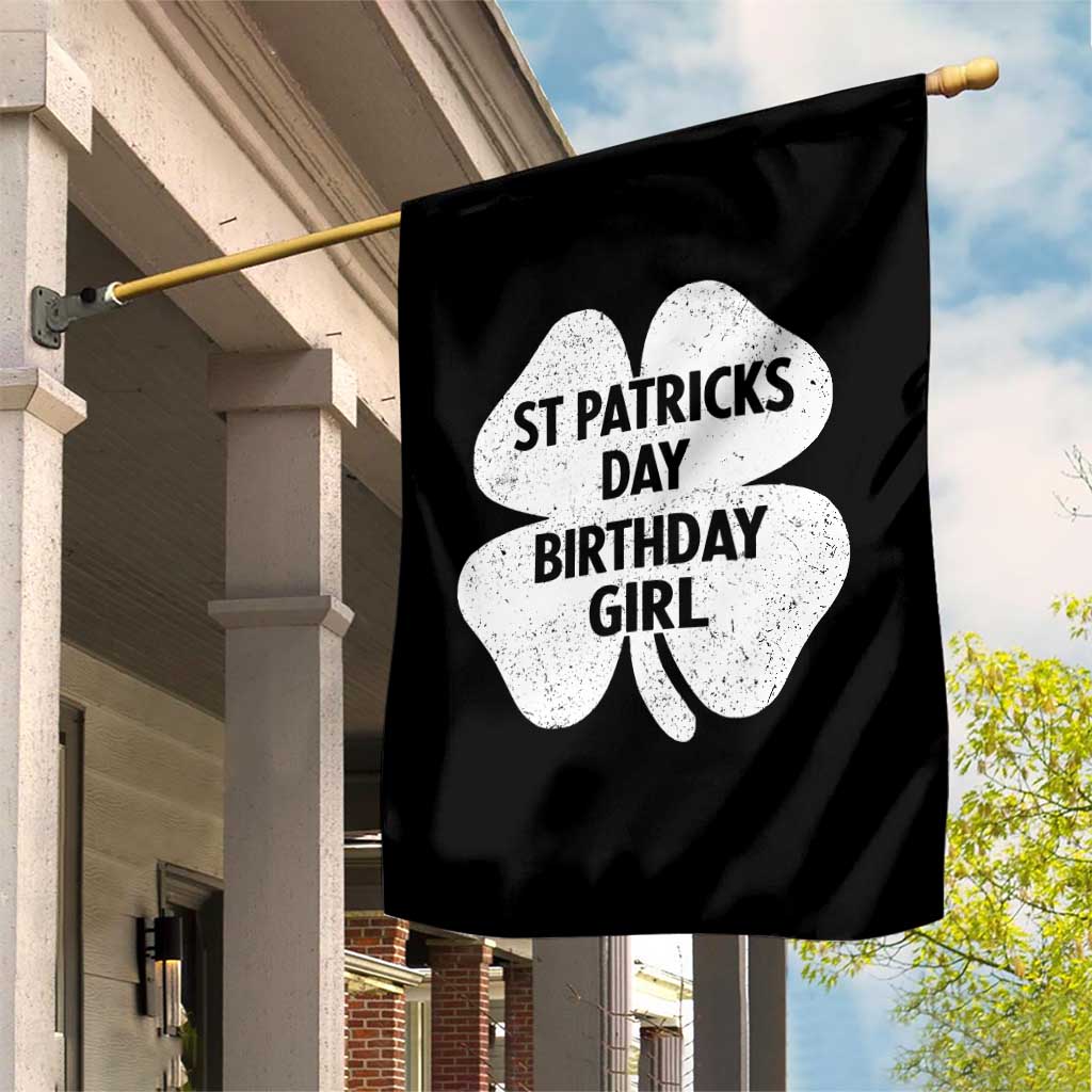 St Patricks Day Birthday Girl Garden Flag Irish Bday Shamrock Clovers