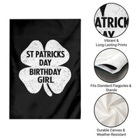 St Patricks Day Birthday Girl Garden Flag Irish Bday Shamrock Clovers