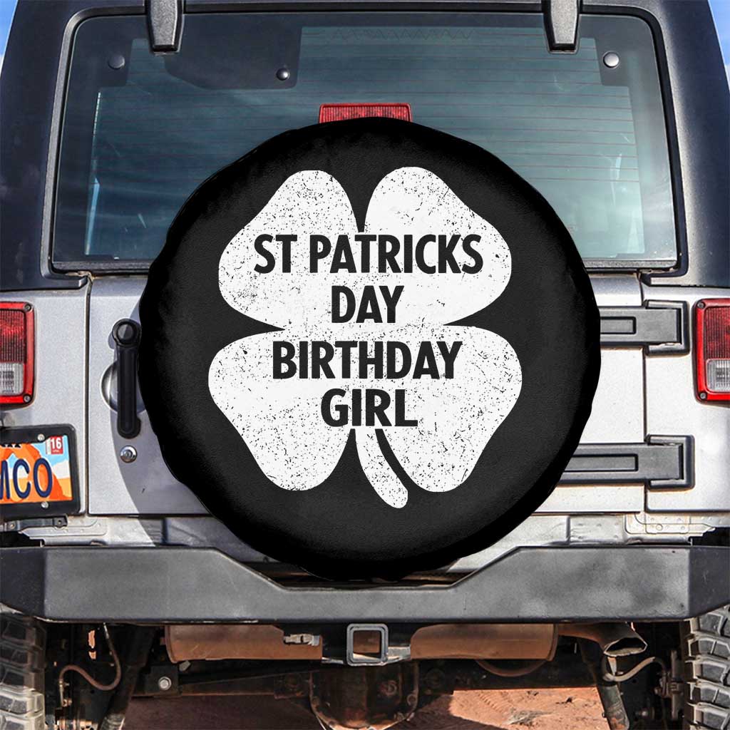 St Patricks Day Birthday Girl Spare Tire Cover Irish Bday Shamrock Clovers