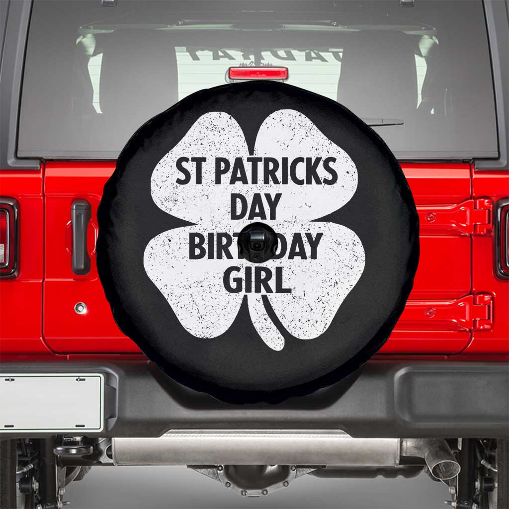 St Patricks Day Birthday Girl Spare Tire Cover Irish Bday Shamrock Clovers