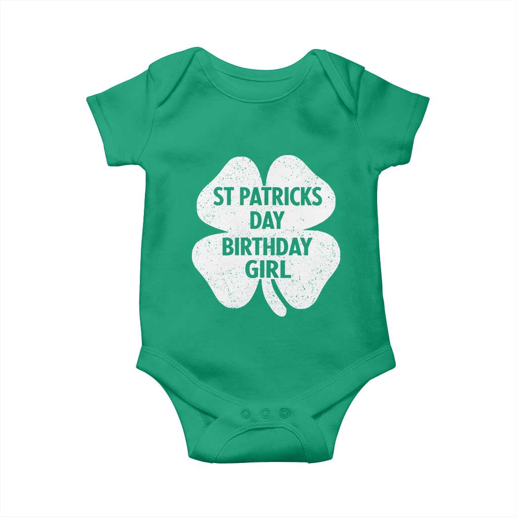 St Patricks Day Birthday Girl Baby Onesie Irish Bday Shamrock Clovers