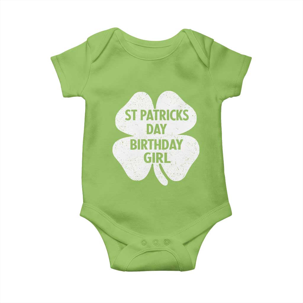 St Patricks Day Birthday Girl Baby Onesie Irish Bday Shamrock Clovers
