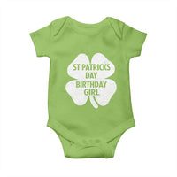 St Patricks Day Birthday Girl Baby Onesie Irish Bday Shamrock Clovers