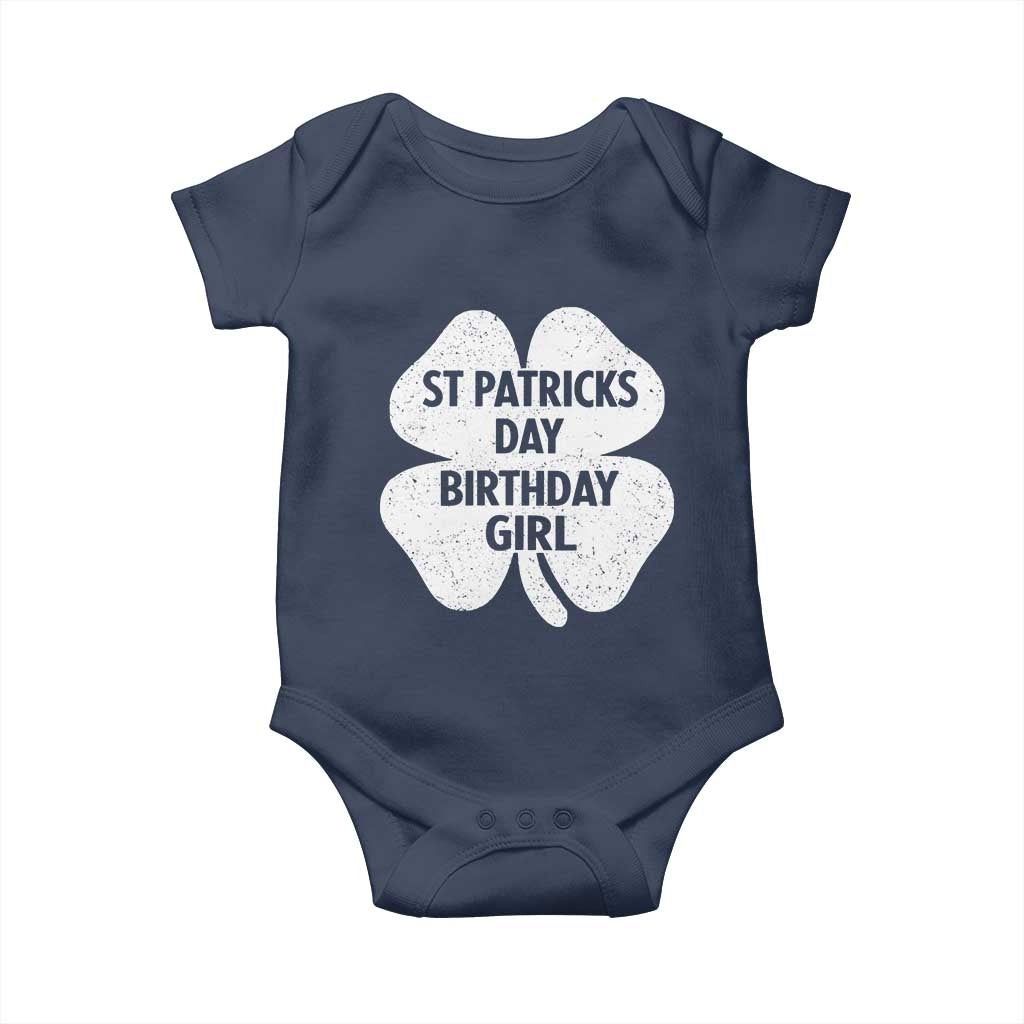 St Patricks Day Birthday Girl Baby Onesie Irish Bday Shamrock Clovers
