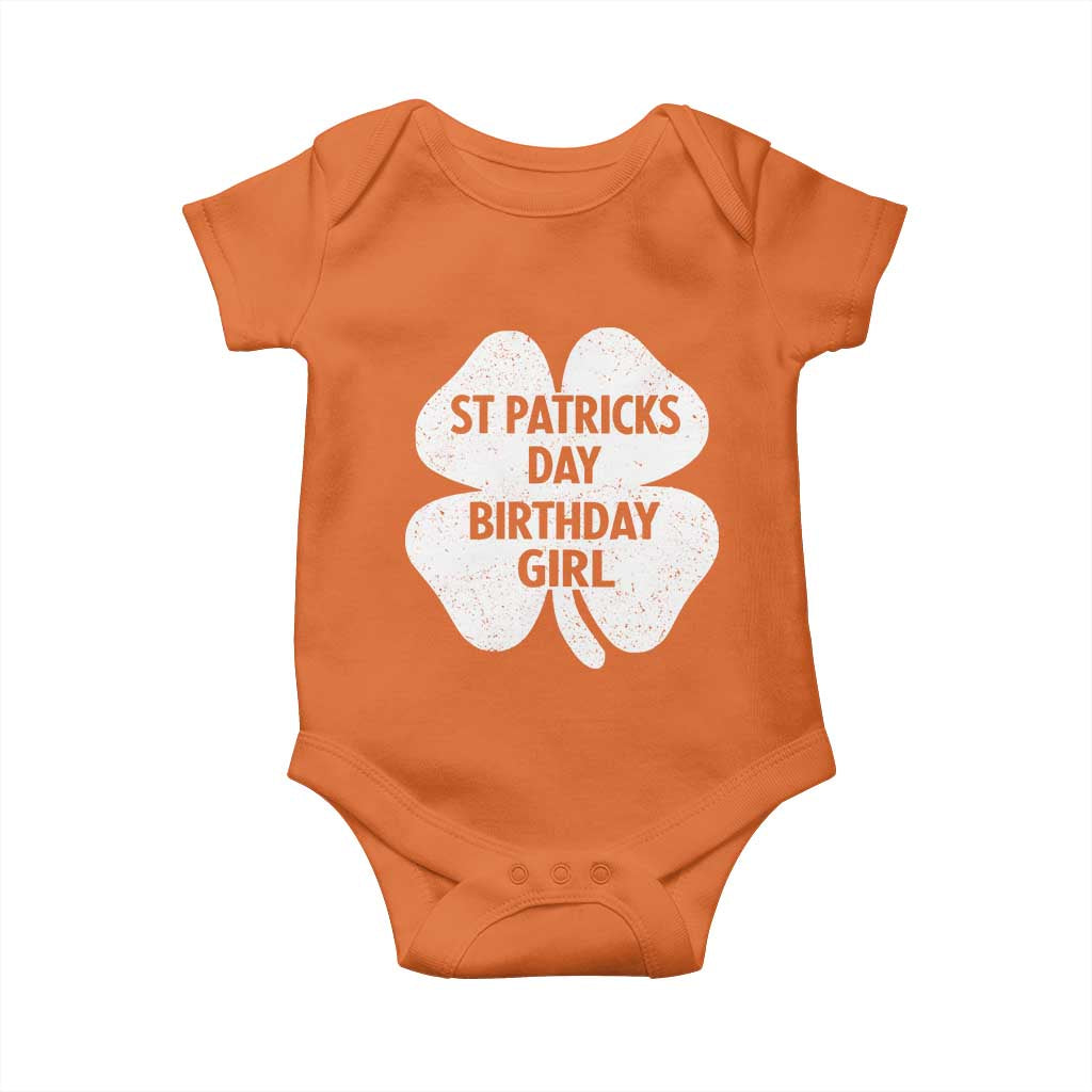 St Patricks Day Birthday Girl Baby Onesie Irish Bday Shamrock Clovers