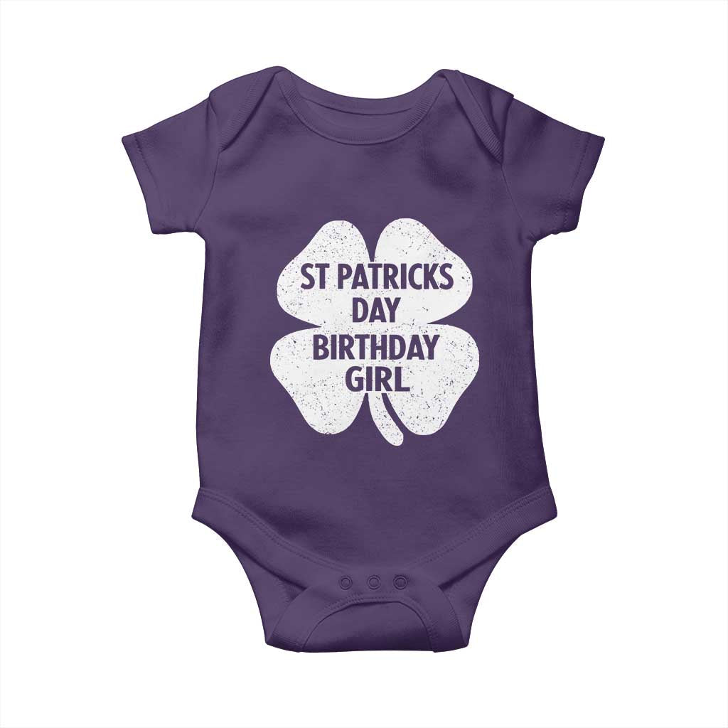 St Patricks Day Birthday Girl Baby Onesie Irish Bday Shamrock Clovers