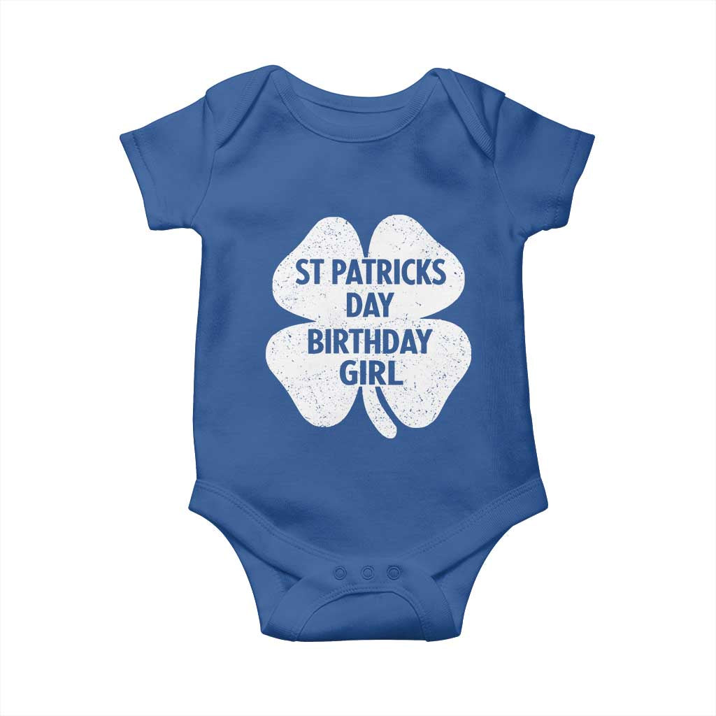 St Patricks Day Birthday Girl Baby Onesie Irish Bday Shamrock Clovers