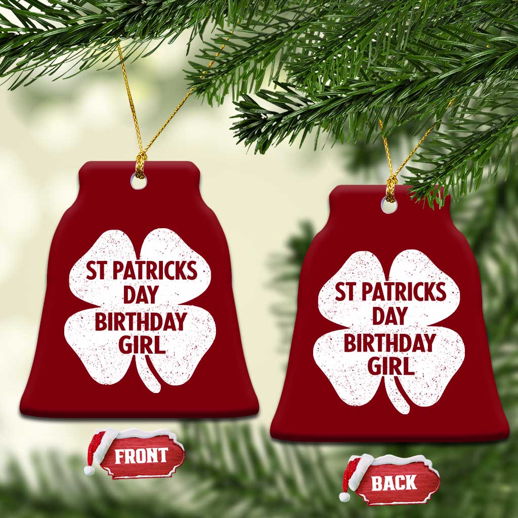 St Patricks Day Birthday Girl Ceramic Ornament Irish Bday Shamrock Clovers