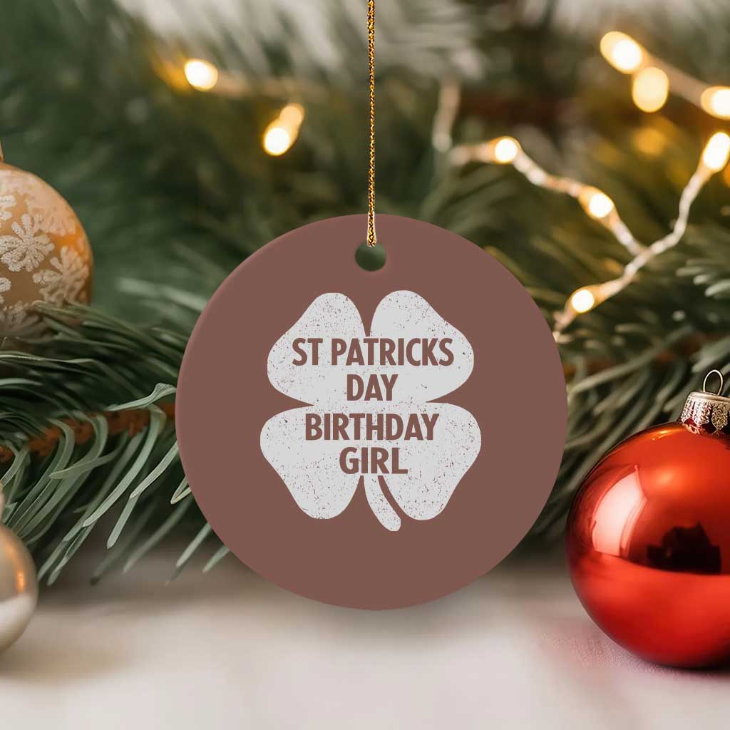 St Patricks Day Birthday Girl Ceramic Ornament Irish Bday Shamrock Clovers