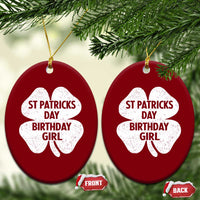 St Patricks Day Birthday Girl Ceramic Ornament Irish Bday Shamrock Clovers